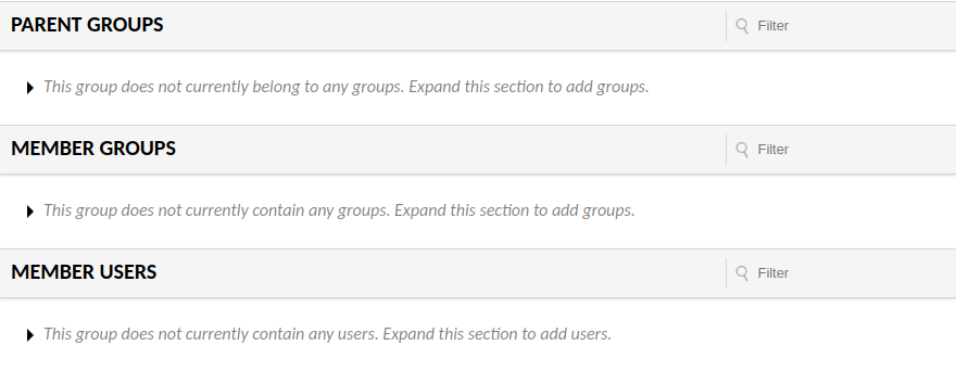 Editing the various membership relations of a user group